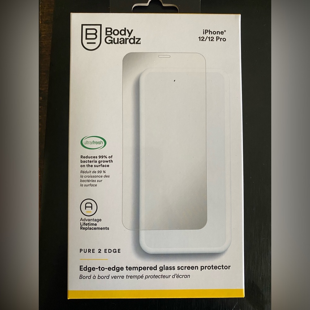 New in box Body Guardz glass screen protector for iPhone 12/12pro.